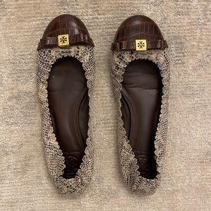 Snake-skin Tory Burch ballet flats